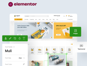 Farmart Theme compatible with elementor page builder 