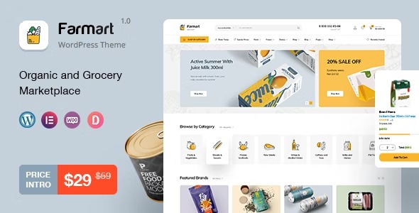 Farmart Organic & Grocery WordPress Theme