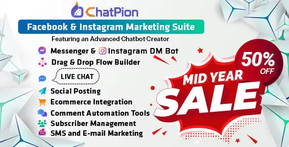 ChatPion AI Chatbot for Facebook, Instagram, eCommerce, SMSEmail & Social Media Marketing