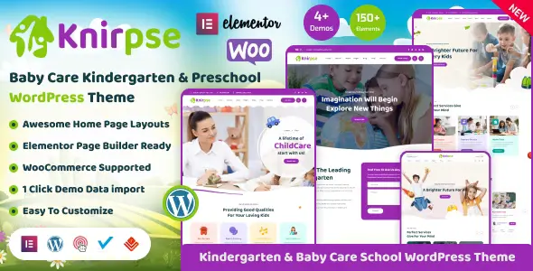 Knirpse Kindergarten & Baby Care WordPress Theme