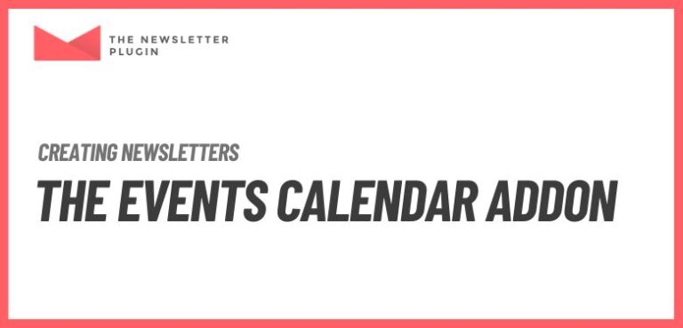 Newsletter - The Events Calendar (by Tribe) Addon