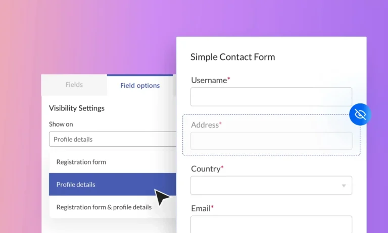 User Registration Field Visibility