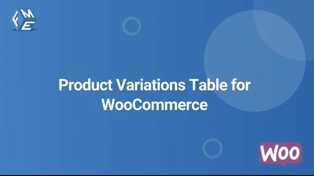 Product Variations Table for WooCommerce