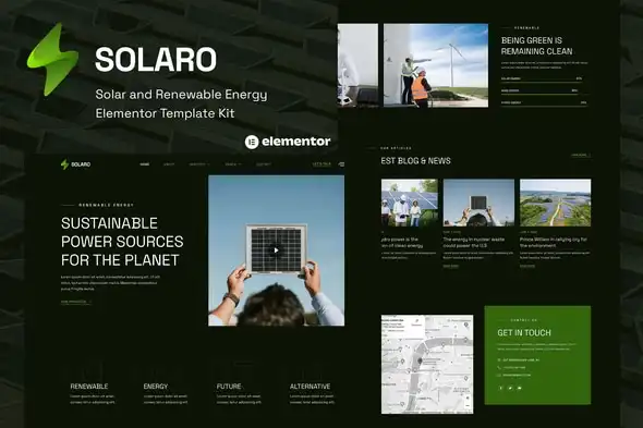 Solaro Solar & Renewable Energy Elementor Template Kit