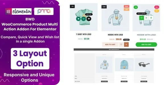 BWD WooCommerce Product Multi Action Addon For Elementor