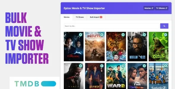 Epiza – Bulk Movie & TV Show Importer For WordPress