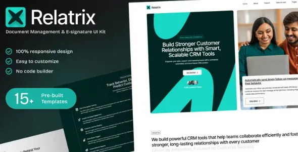 Relatrix – CRM SAAS Platform Elementor Template Kit