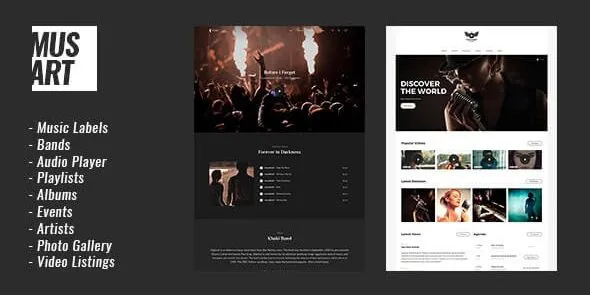 Musart – Music Label and Artists WordPress Theme