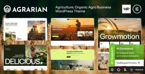 Agrarian - Agriculture Company & Organic Farm WordPress Theme