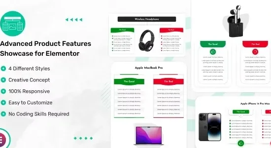 Advanced Product Features Showcase for Elementor