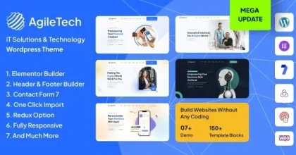 Agiletech - IT Solutions Service Technology Saas Software Startup WordPress Theme