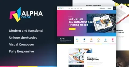 AlphaColor Type Design & Printing Services WordPress Theme