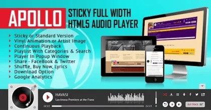 Apollo – Sticky Full Width HTML5 Audio Player WordPress Plugin