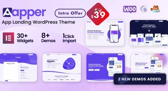 Apper - App Landing Page Multi-concept WordPress Theme