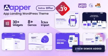 Apper – App Landing Page Multi-concept WordPress Theme