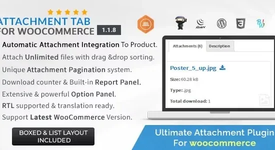 Attachment Tab For Woocommerce