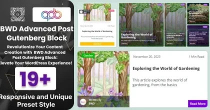BWD Advanced Blog Post Block Plugin For Gutenbe