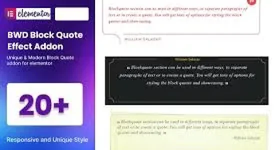 BWD Block Quote Addon For Elementor