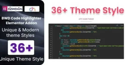 BWD Code Highlighter Addon for Elementor