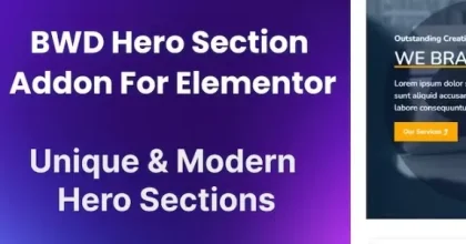 BWD Hero Section Addon For Elementor