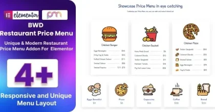 BWD Restaurant Price Menu – Addon For Elementor