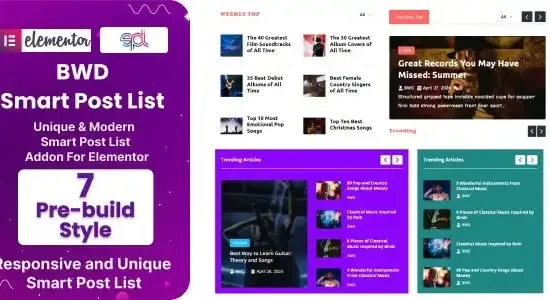 BWD Smart Post List Addon For Elementor