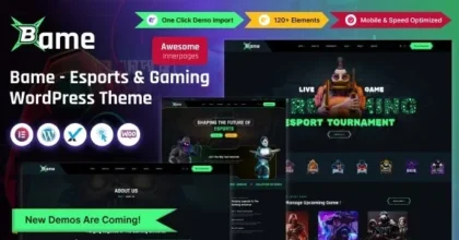 Bame eSports and Gaming WordPress Theme