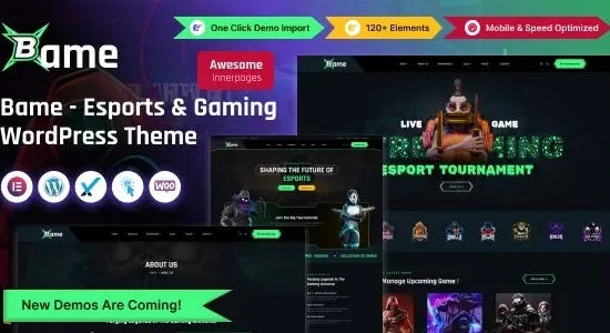 Bame eSports and Gaming WordPress Theme