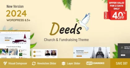 Deeds Best Responsive Nonprofit Church WordPress Theme