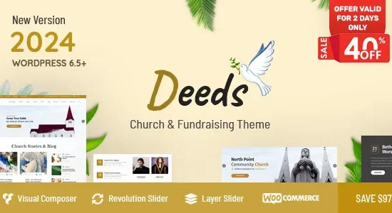 Deeds Best Responsive Nonprofit Church WordPress Theme