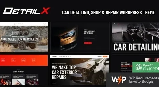 DetailX Car Detailing, Shop & Repair WordPress Theme