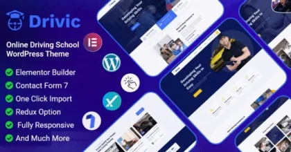 Drivic – Online Driving School Multi-Purpose Elementor WordPress Theme