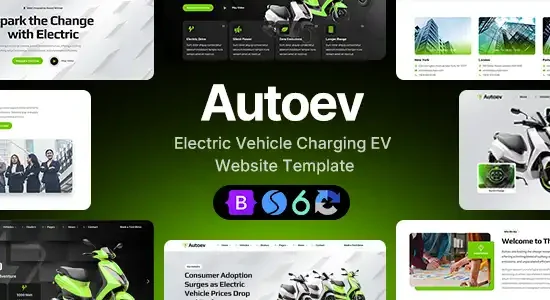 AutoEV Electric Vehicle Charging EV Dealer Web Template