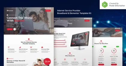 Evernet – Broadband & Internet Service Provider Elementor Template Kit