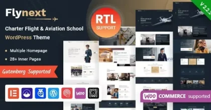 Flynext - Multipurpose Aviation WordPress Theme + RTL
