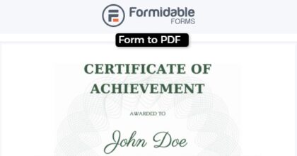 Formidable Forms Form to PDF