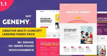 Genemy - Creative Multi Concept Landing Pages Pack With Page Builder
