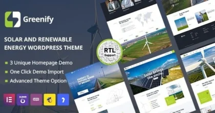 Greenify Solar & Renewable Energy WordPress Theme