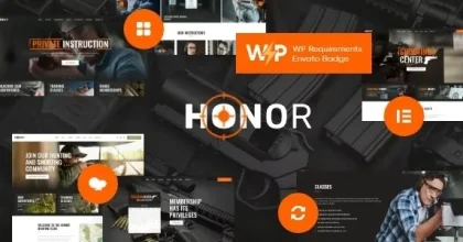 Honor - Multi-Purpose Shooting Club & Weapon Store WordPress Theme + Elementor