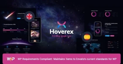 Hoverex Cryptocurrency, NFT & ICO WordPress Theme + Spanish