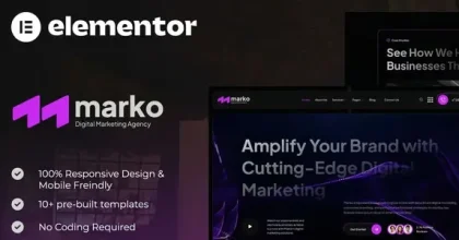 Marko Digital Marketing Agency Elementor Template Kit