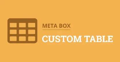 Meta Box Custom Table