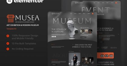 Musea - Art Exhibition & Modern Museum Elementor Template Kit