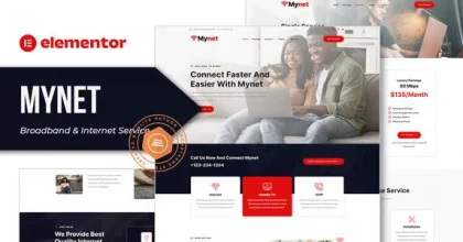 Mynet - Broadband & Internet Service Provider Elementor Template Kit
