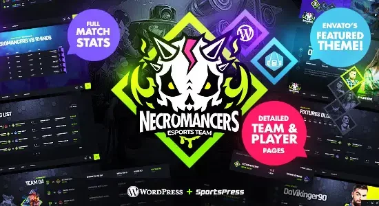 Necromancers eSports & Gaming Team WordPress Theme