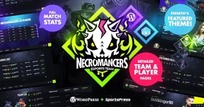 Necromancers eSports & Gaming Team WordPress Theme