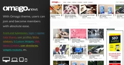 Omago News 3.2 – User Profile Membership & Content Sharing Theme