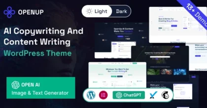 Openup AI Content Writer & AI Application WordPress Theme