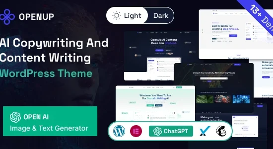 Openup AI Content Writer & AI Application WordPress Theme