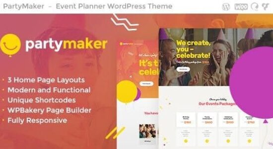 PartyMaker Event Planner & Wedding Agency WordPress Theme